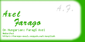 axel farago business card