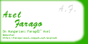 axel farago business card